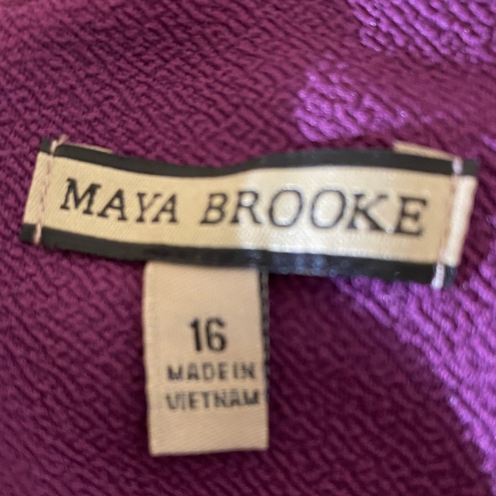 Maya Brooke Chic Sleeveless Midi Dress in Deep Purple Size 16 - Picture 6 of 11